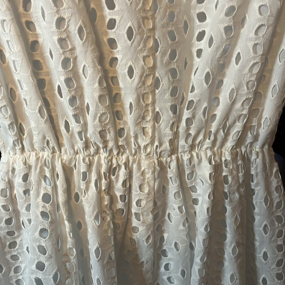 Maison Jules White Dress  Cut Out Lined  Waisted Sleeveless Sz S - Picture 7 of 11